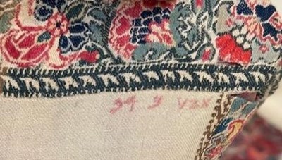 Lot 2038 - Early 19th Century Cream Wool Paisley Shawl,...
