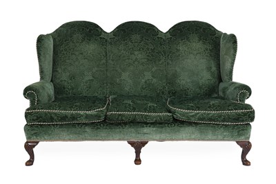 Lot 322 - A George I-Style Three-Seater Wing-Back Sofa,...