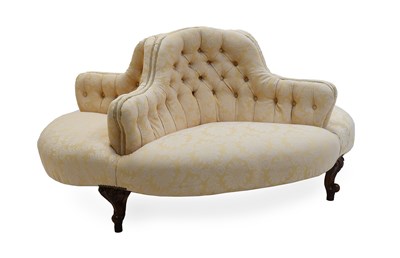 Lot 378 - A Victorian Four-Seater Conversation Sofa,...