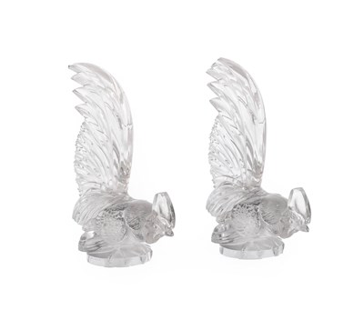 Lot 608 - Two R. Lalique Coq Nain Car Mascots, in the...