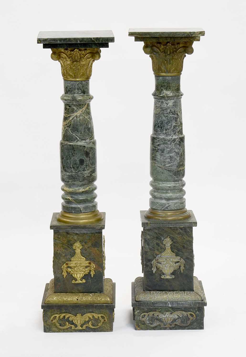 Lot 391 - A Matched Pair of French-Style Green Marble
