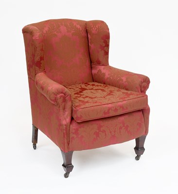 Lot 1275 - A 19th Century Armchair, recovered in red silk...