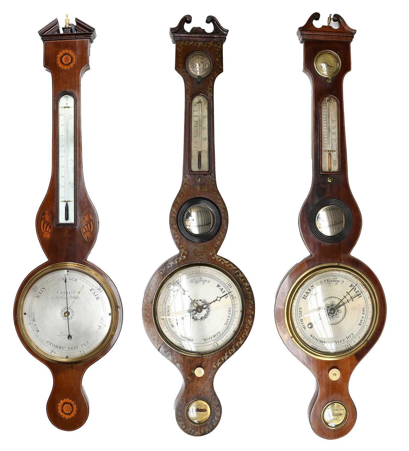 Lot 42 - A Mahogany Inlaid Wheel Barometer, circa 1820,...