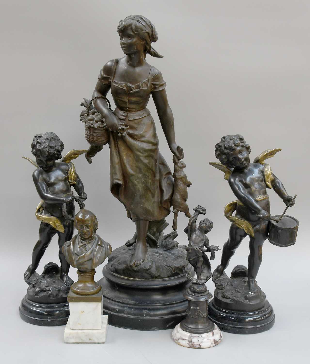 Lot 260 - After Auguste Moreau (1834-1917): a Spelter...