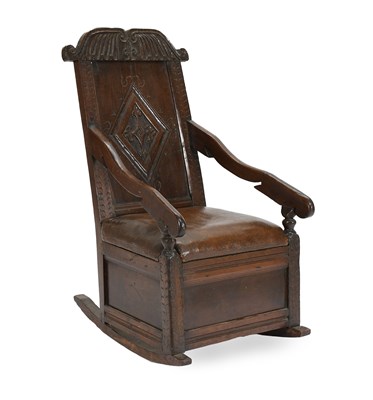 Lot 310 - A Joined Oak Rocking Chair, Leeds/Dales region,...