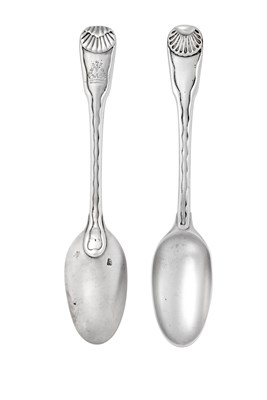 Lot 2041 - A Pair of George II Silver Dessert-Spoons