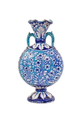 Lot 154 - A Multan Faience Moon Flask, late 19th century,...