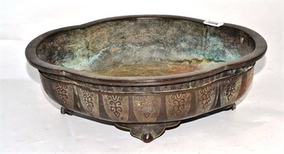Lot 157 - Chinese bronzed censer bowl
