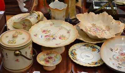 Lot 159 - Crown Devon including biscuit barrel, cress dish and stand, comport; and similar pottery