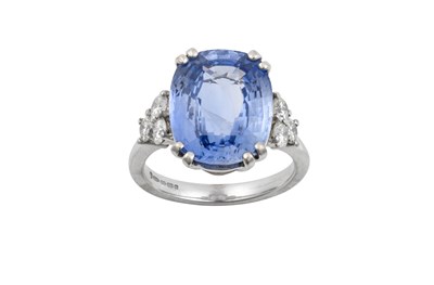 Lot 2291 - An 18 Carat White Gold Sapphire and Diamond...