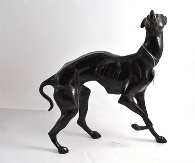 Lot 163 - Cast bronze figure of a greyhound