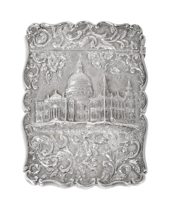 Lot 2071 - A Victorian Silver 'Castle-Top' Card-Case