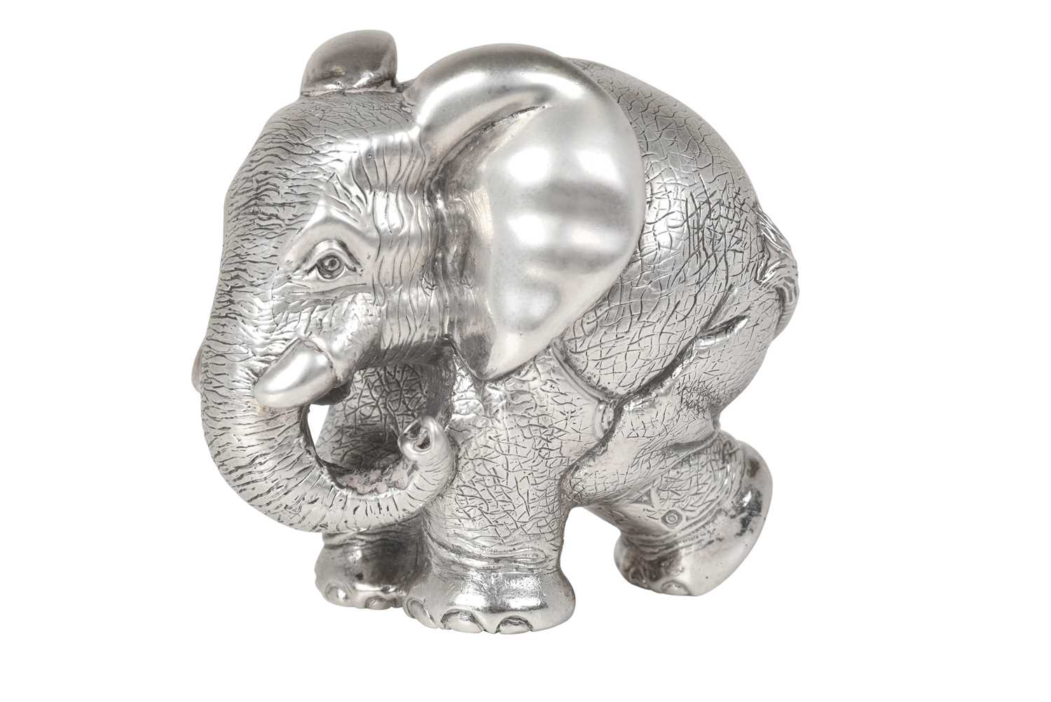 Lot 2350 - A Zimbabwean Silver Model of 'Zolo' The Baby Elephant