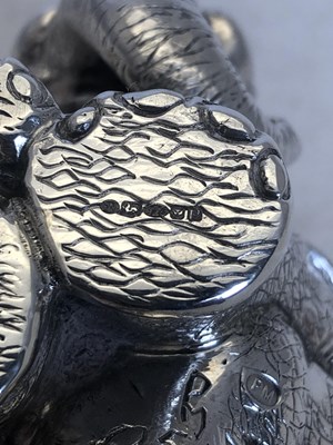 Lot 2350 - A Zimbabwean Silver Model of 'Zolo' The Baby Elephant