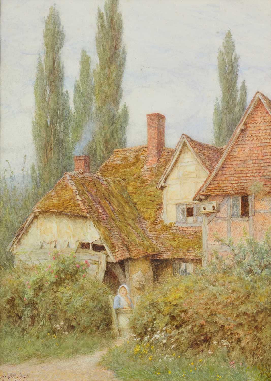 Lot 1054 - Helen Allingham RWS (1848-1926) "An Old Farm,...