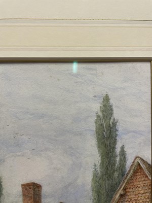 Lot 1054 - Helen Allingham RWS (1848-1926) "An Old Farm,...
