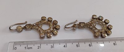 Lot 2288 - A Pair of Diamond Drop Earrings of chandelier...