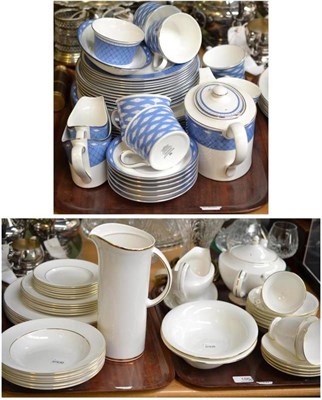 Lot 186 - Two Wedgwood part tea and dinner services; Diamond pattern and Signet Gold pattern (on three trays)
