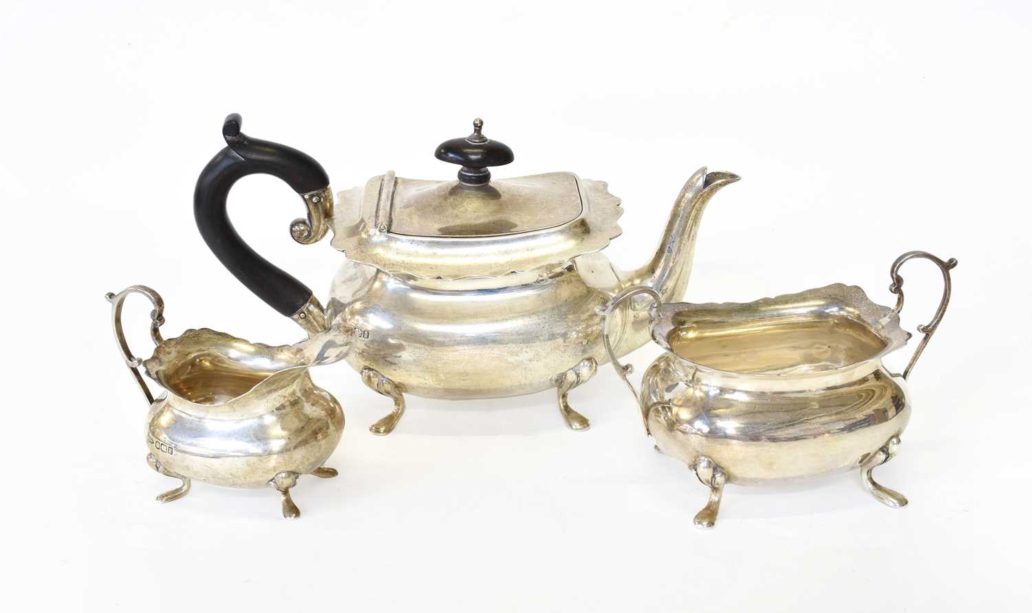 Lot 63 - A Three-Piece Edward VII Silver Tea-Service,...