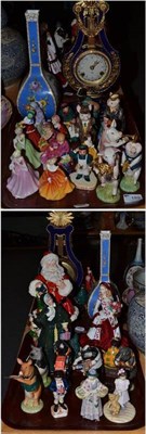 Lot 189 - A collection of assorted Beswick and Doulton figures including pig band, Royal Doulton Ladies,...