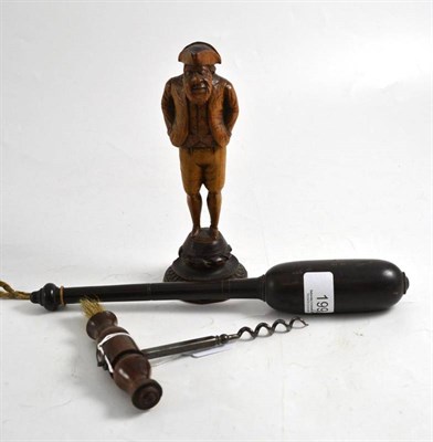 Lot 199 - 19th century fisherman's priest, treen figural corkscrew and another