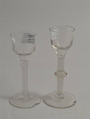 Lot 203 - Two 18th century air twist glasses