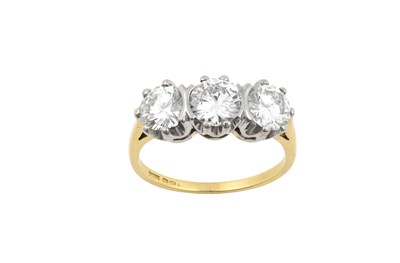 Lot 2282 - An 18 Carat Gold Diamond Three Stone Ring the...