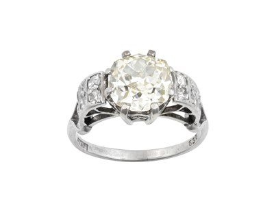 Lot 2297 - A Diamond Solitaire Ring the old cut diamond...