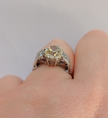 Lot 2297 - A Diamond Solitaire Ring the old cut diamond...