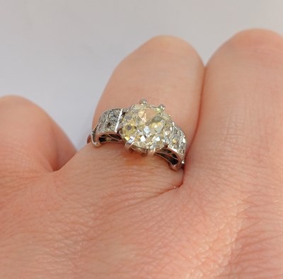Lot 2297 - A Diamond Solitaire Ring the old cut diamond...