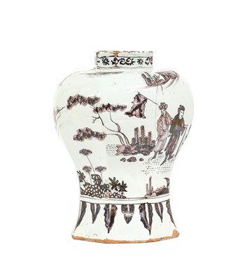 Lot 230 - A Delft Vase, circa 1680, of octagonal...