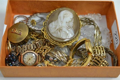 Lot 220 - 9ct gold chains, dress rings, lady's watch, costume jewellery, etc