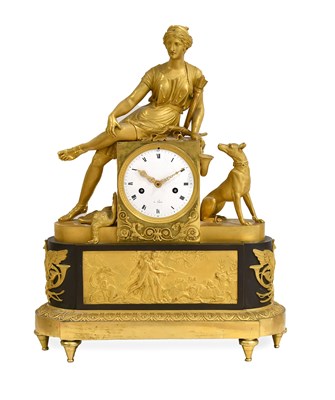 Lot 291 - A French Bronze Ormolu Striking Mantel Clock,...