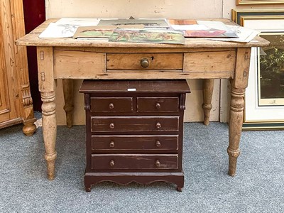 Lot 1177 - A Pine Kitchen Table with a Single Drawer,...