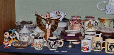 Lot 248 - Collection of collectors plates and decorative items (on a shelf)