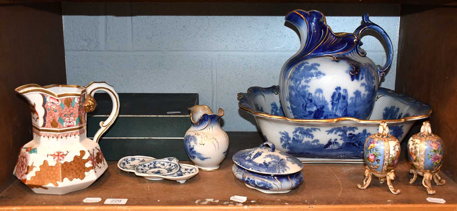 Lot 229 - A Doulton Burslem "Watteau" Part Toilet Set,...