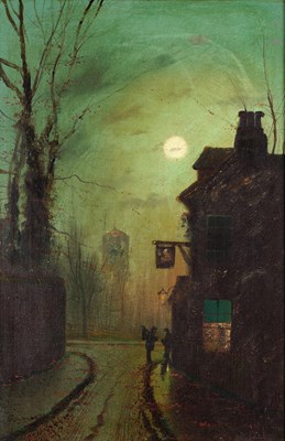 Lot 1045 - Wilfred Jenkins (1857-1936) Nocturne street...