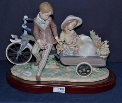 Lot 280 - Lladro group 'Country Ride', Ref No. 05958, sculpted by Francisco Polope, with stand and box