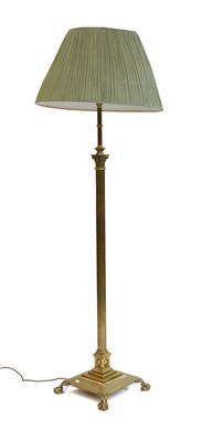 Lot 1263 - A Brass Corinthian Columnar Standard Lamp, on...