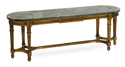 Lot 1269 - A French Marble Topped Giltwood Table, Louis...