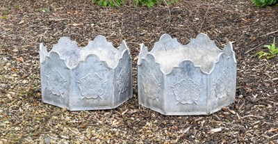 Lot 411 - A Pair of Hexagonal Lead Planters, modern,...