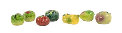 Lot 84 - A Chinese Sancai Glazed Model of a Peach, in...