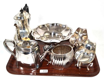 Lot 310 - Silver coffee pot and a quantity of plate