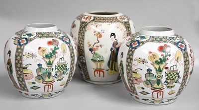 Lot 296 - A Pair of Samson Porcelain Ginger Jars, 19th...