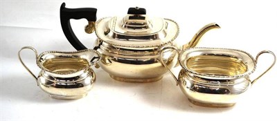 Lot 312 - Three piece silver tea set