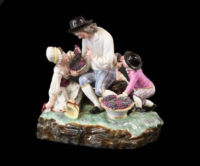 Lot 219 - A Höchst Porcelain Group of Der Traubendieb...