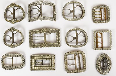 Lot 2147 - Georgian Paste Set Buckles, comprising two...
