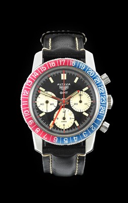 Lot 2252 - Heuer: A Stainless Steel GMT Chronograph...
