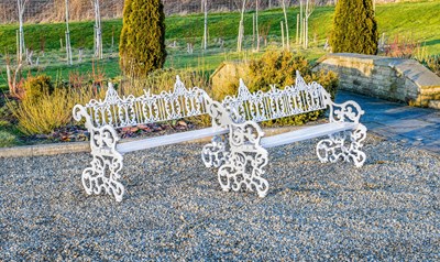 Lot 430 - A Pair of Victorian-Style White-Painted Garden...