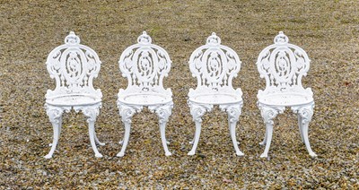 Lot 420 - A Set of Four Victorian-Style Cast Metal and...